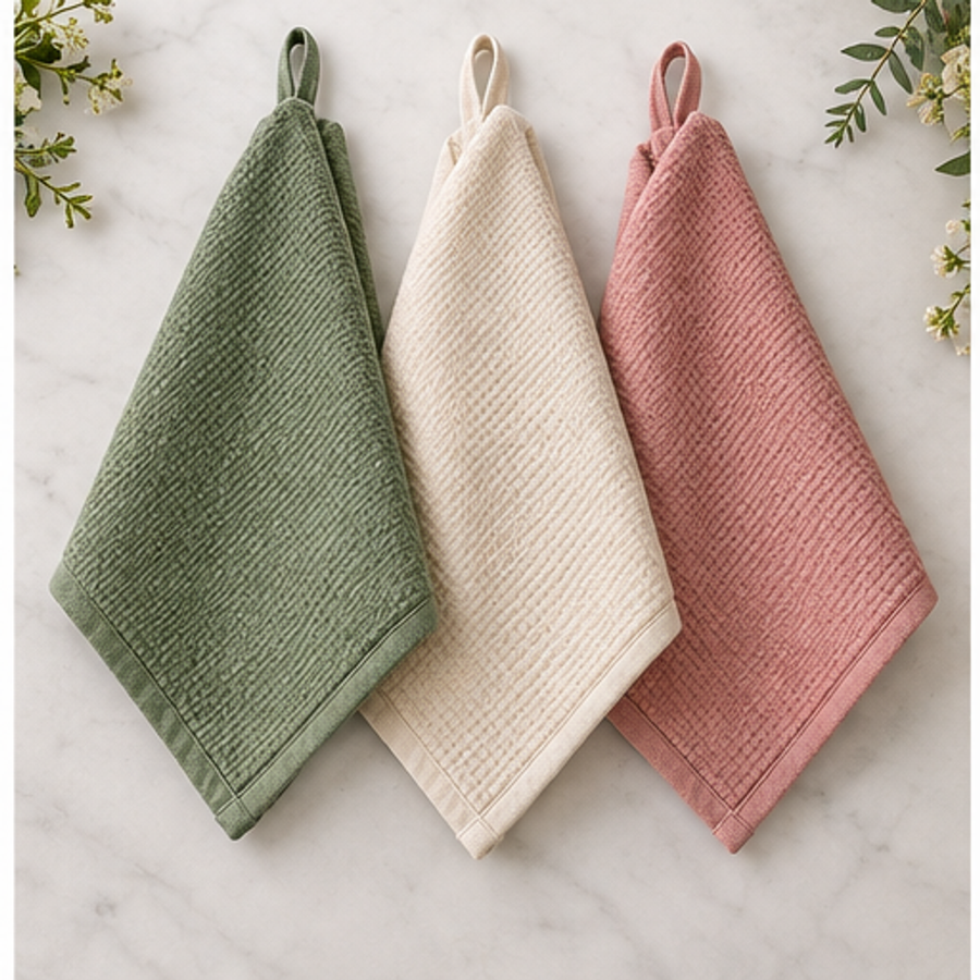 Floral Work Towel Set — 3 Piece — overview
