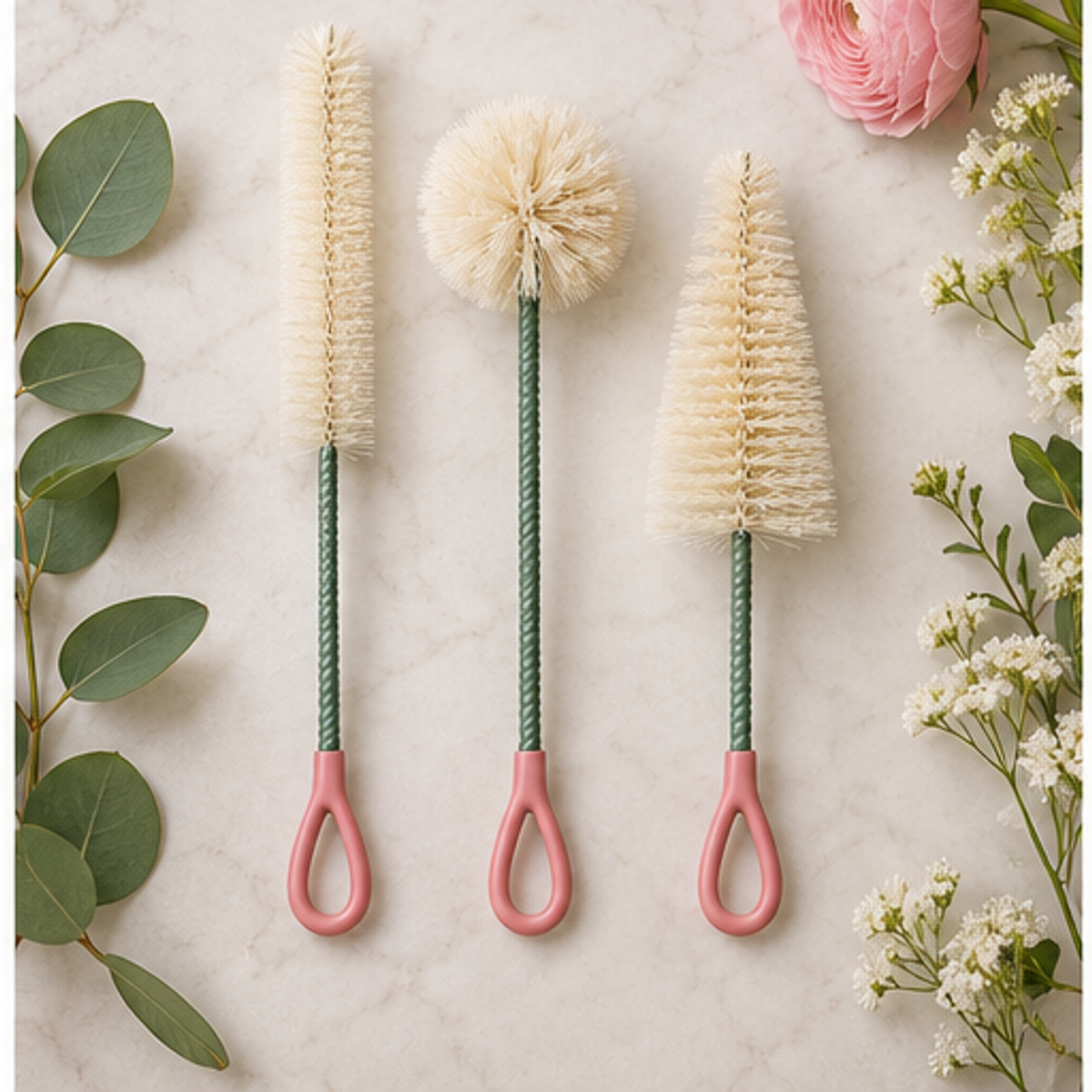 Vase Cleaning Brush Set — 3 Piece — overview