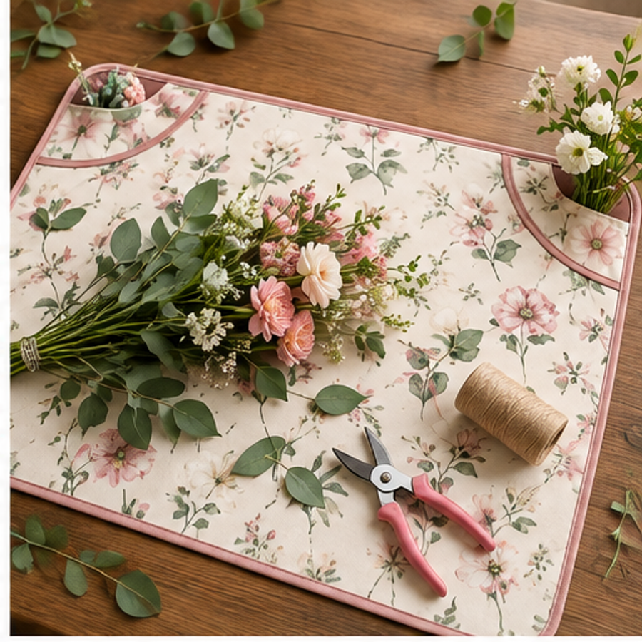 Water-Resistant Floral Work Mat — feature