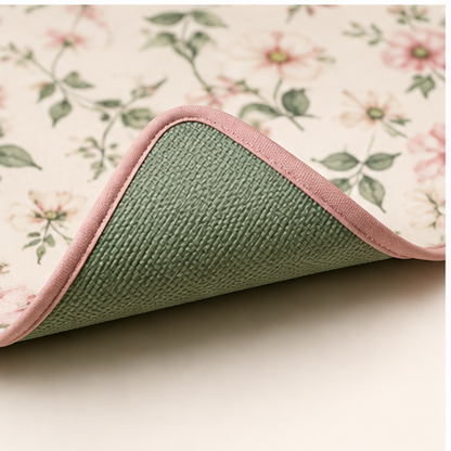 Water-Resistant Floral Work Mat — detail